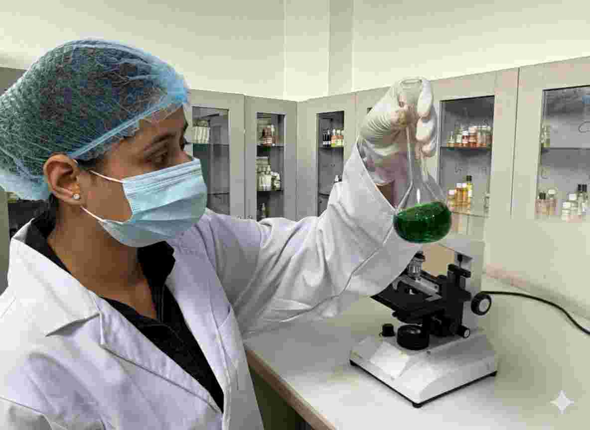 Quality testing lab at Aromaaz International